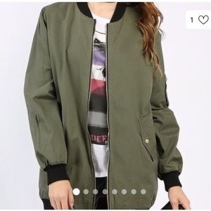 Love Tree Olive green bomber jacket | L